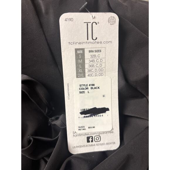 TC No Side-Show Women's Shaping Bodysuit Size L Black Firm Control Whimsygoth - Picture 7 of 7